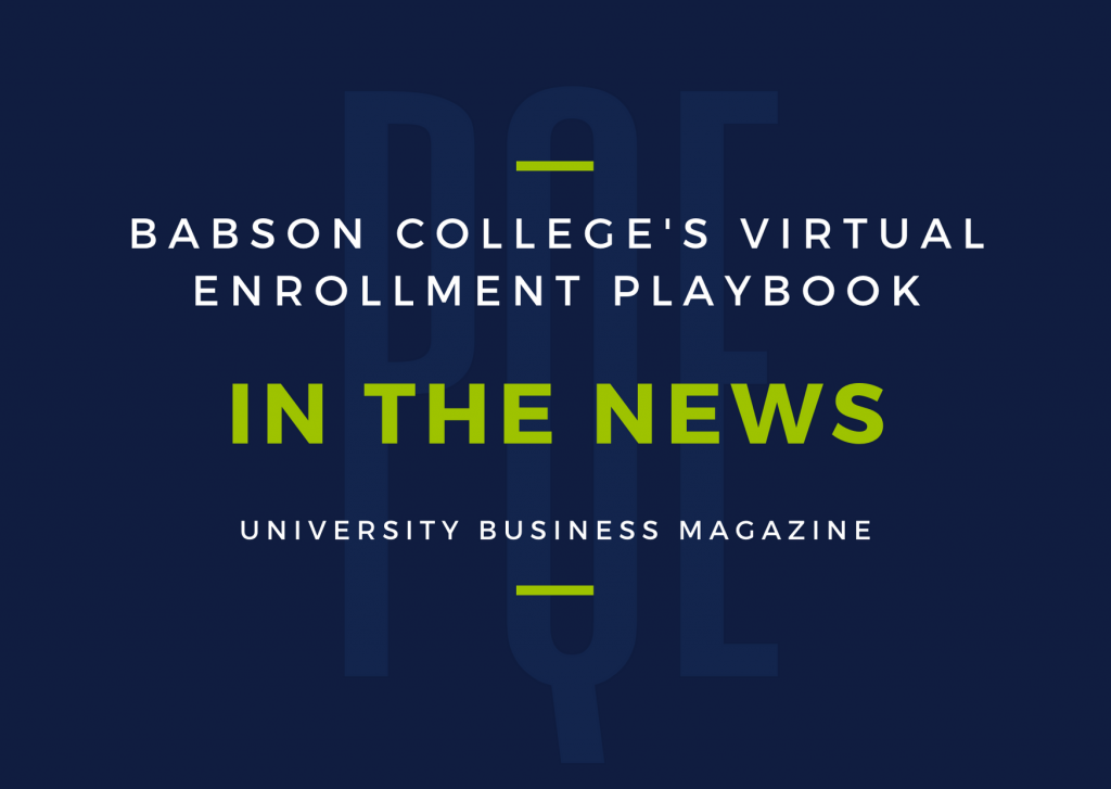 On Friday, March 13, the Babson College Office of Undergraduate Admission sent out decision letters for the Class of 2024. While excited to start engaging our admitted students, we also knew that this was likely the last “normal” thing we would do in this admission cycle. Two days before the college announced that current students would not return to the campus for the rest of the semester due to the escalating threat of the COVID-19 virus.