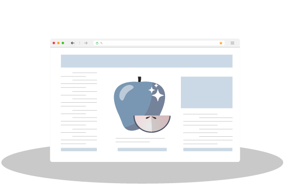 image of web browser with an apple