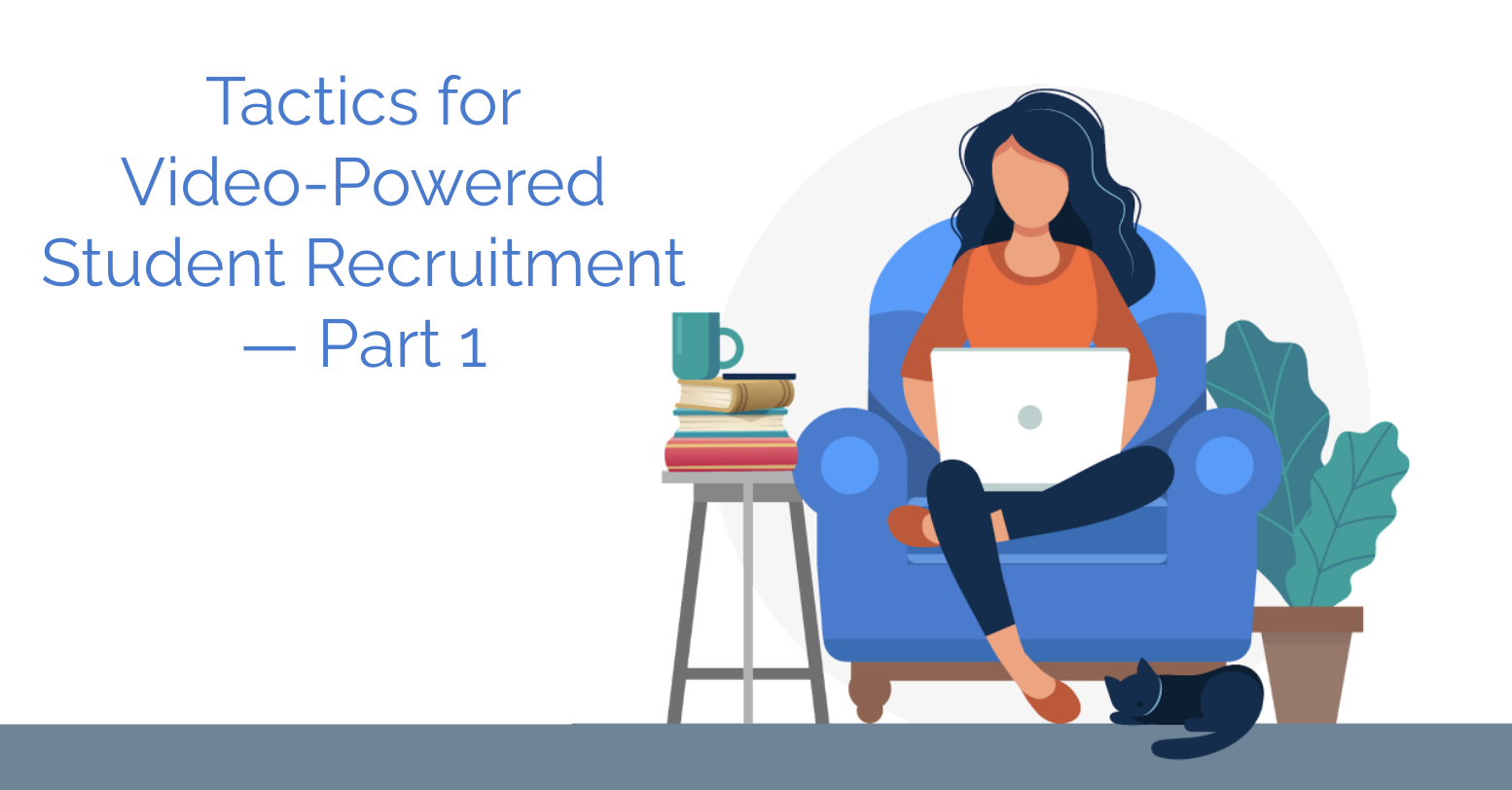 Tactics for Video-Powered Student Recruitment — Part 1, person in a chair looking at a laptop